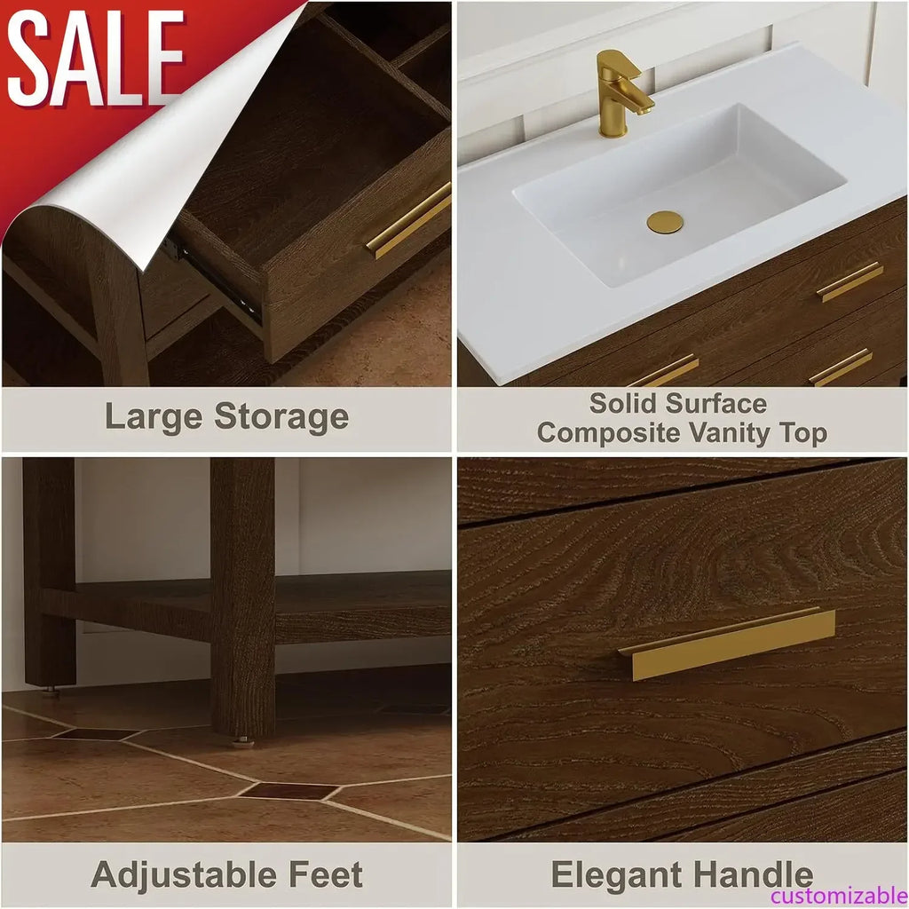 30" Farmhouse Bathroom Vanity With Sink