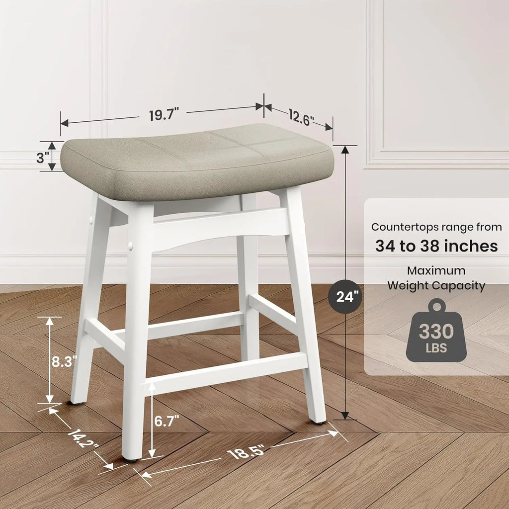 24" Saddle Seat Counter Height Bar Stools