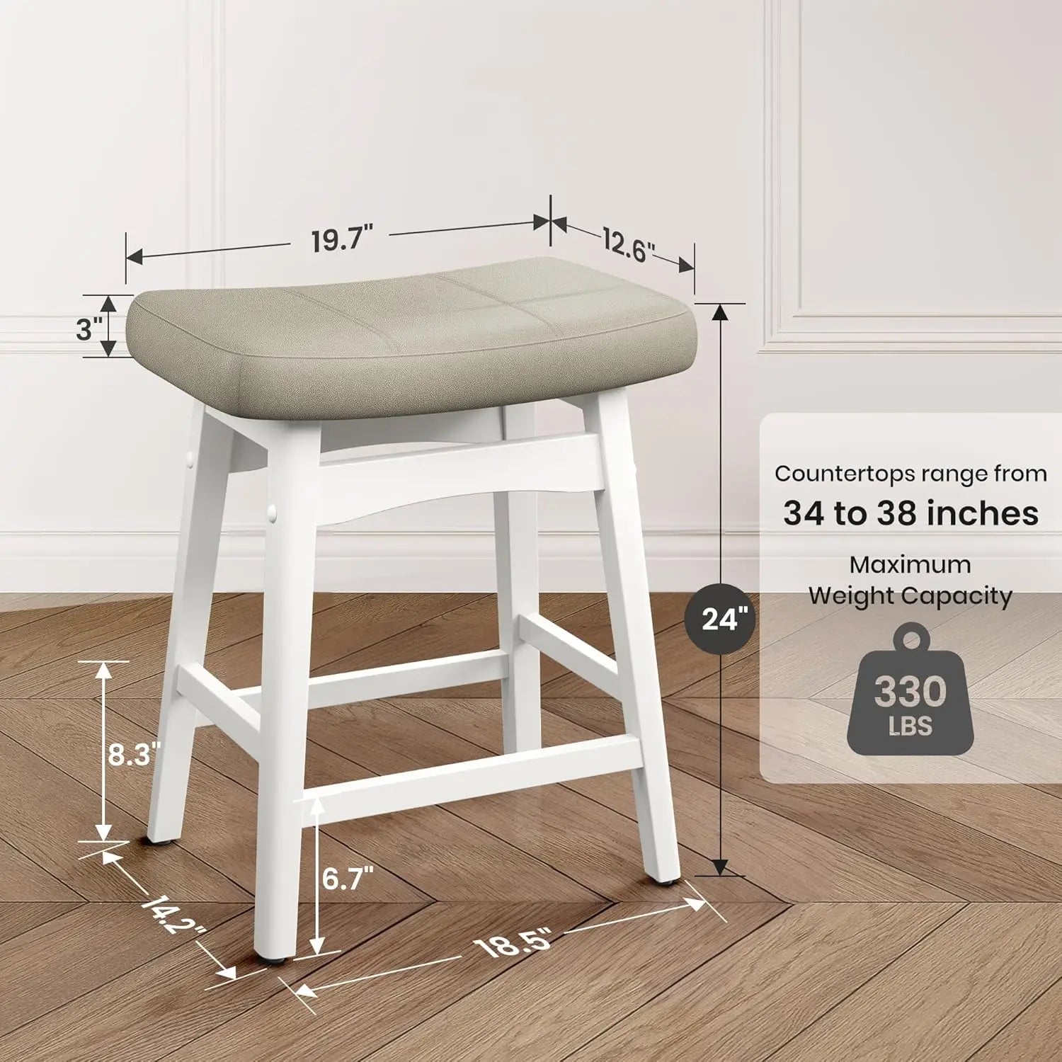 24" Saddle Seat Counter Height Bar Stools