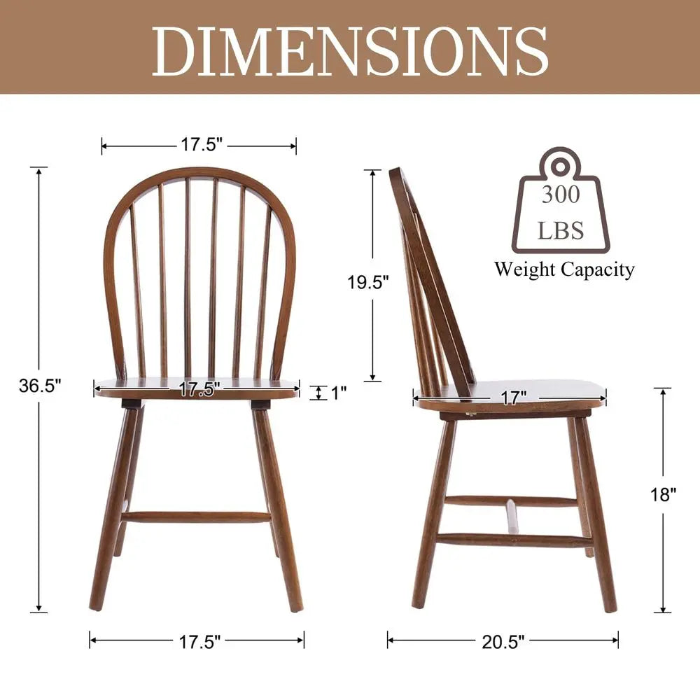 Farmhouse Walnut Dining Chairs Set of 4