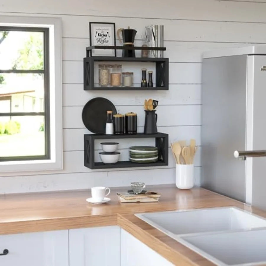 Floating Shelves with Guardrail