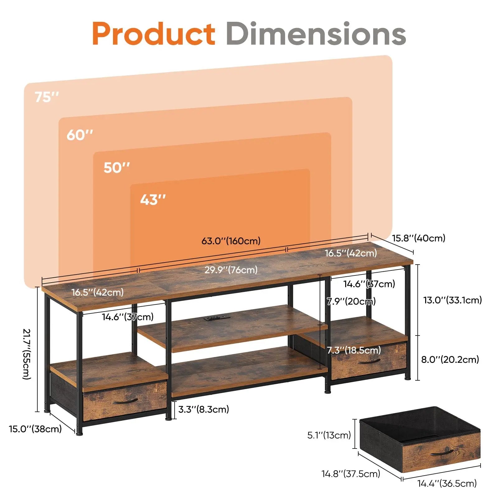 63" Entertainment Center/TV Stand