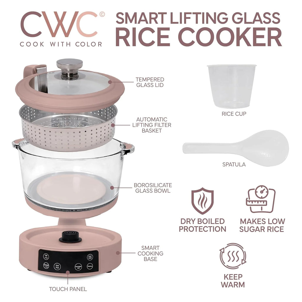 Glass Low Carb 6 Cup Rice Cooker