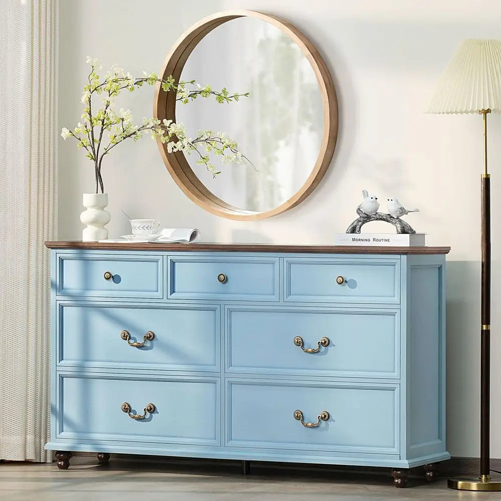 Farmhouse 54" 7 Drawers Dresser
