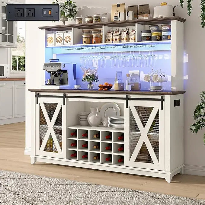 Farmhouse Coffee Wine Buffet Cabinet