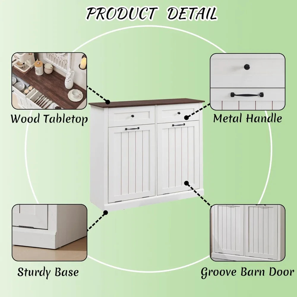 Double Tilt Out Laundry Hamper Cabinet