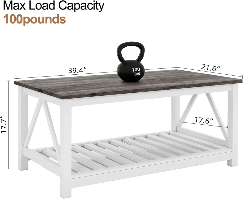 Modern Farmhouse Coffee Table with Storage