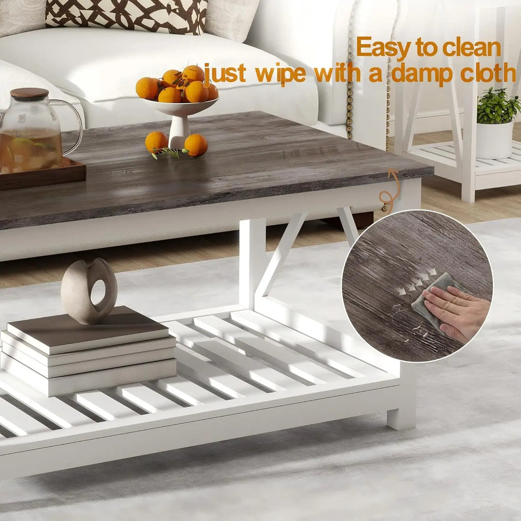 Modern Farmhouse Coffee Table with Storage