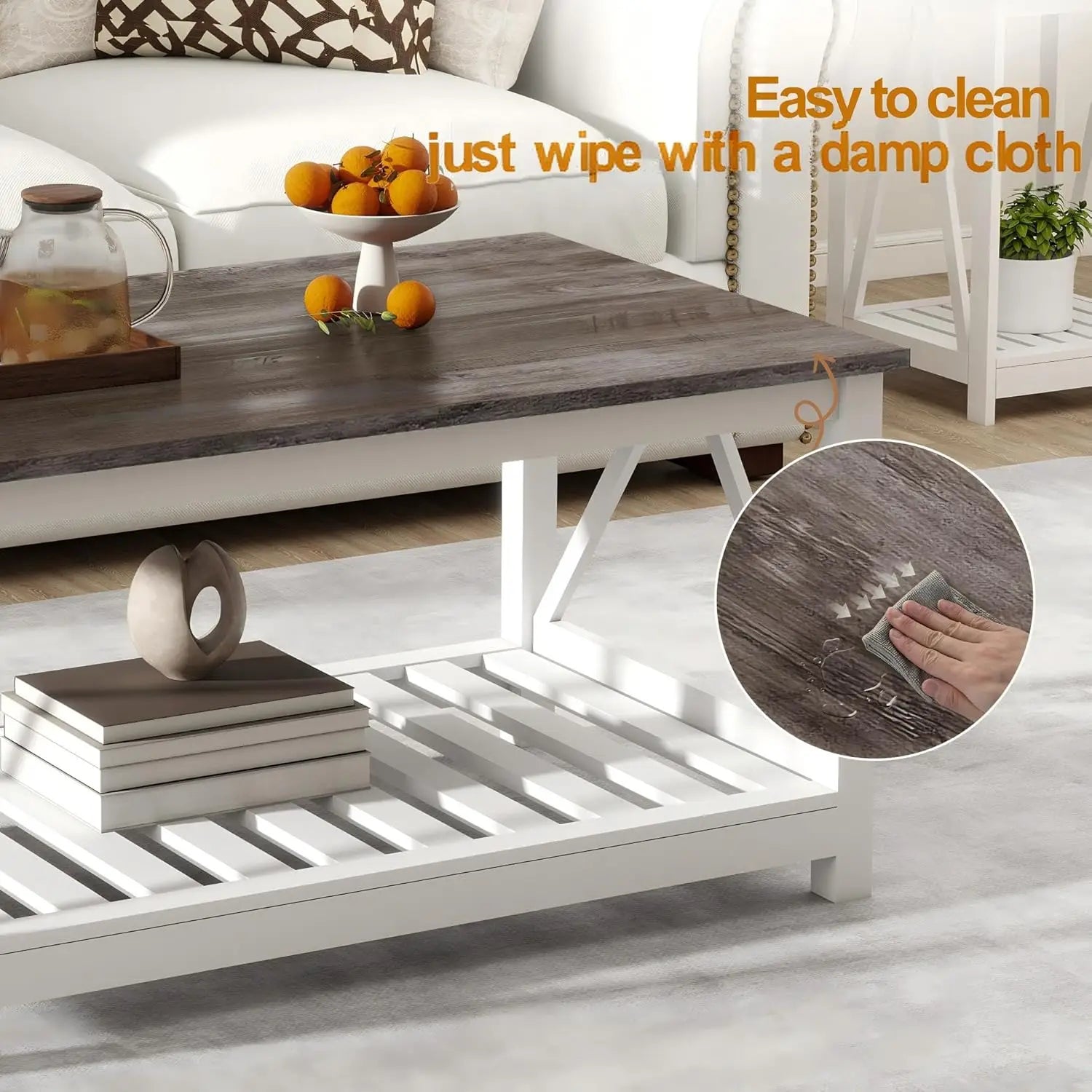Modern Farmhouse Coffee Table with Storage