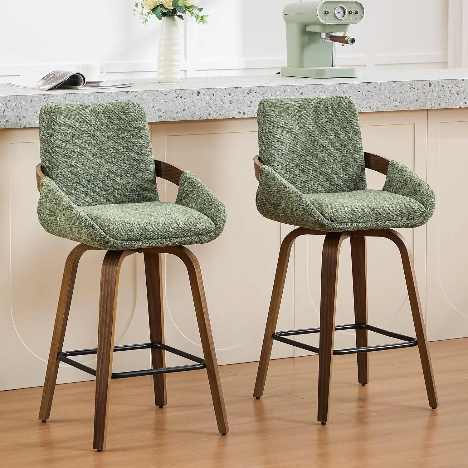 26" Counter Height Swivel Bar Stools Set of 2