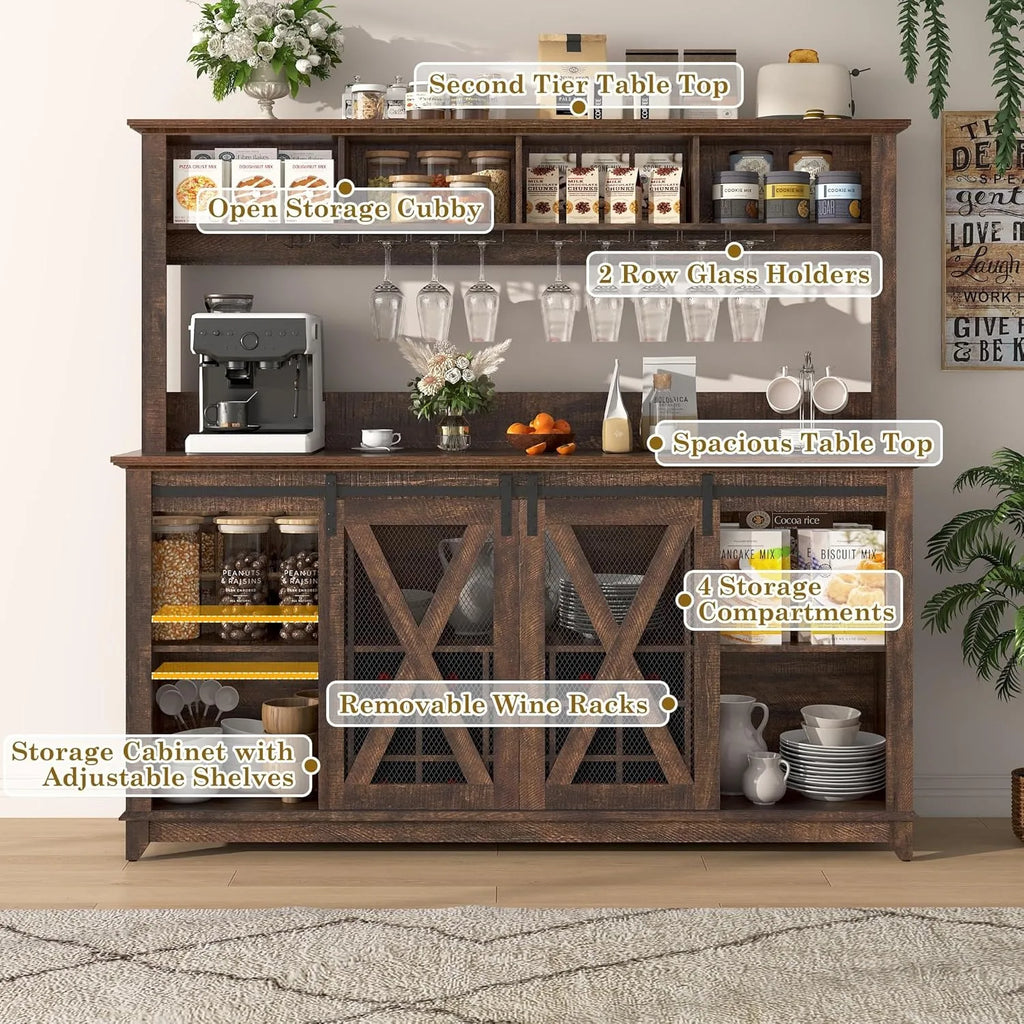Farmhouse Coffee Wine Buffet Cabinet