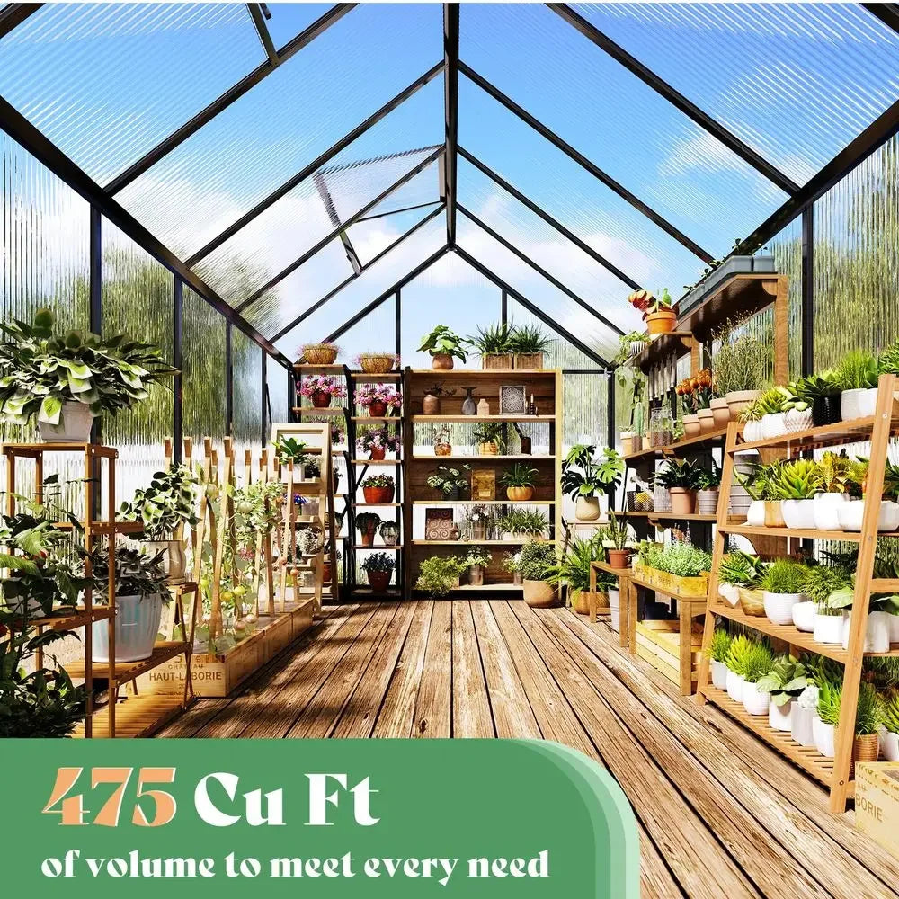 6x16 Ft Polycarbonate Greenhouse for Outdoors