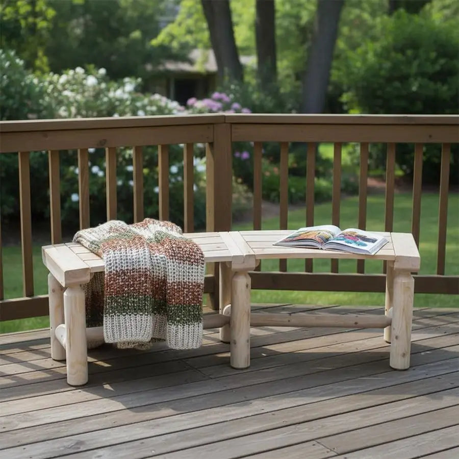 Solid Wood Fire Pit Bench