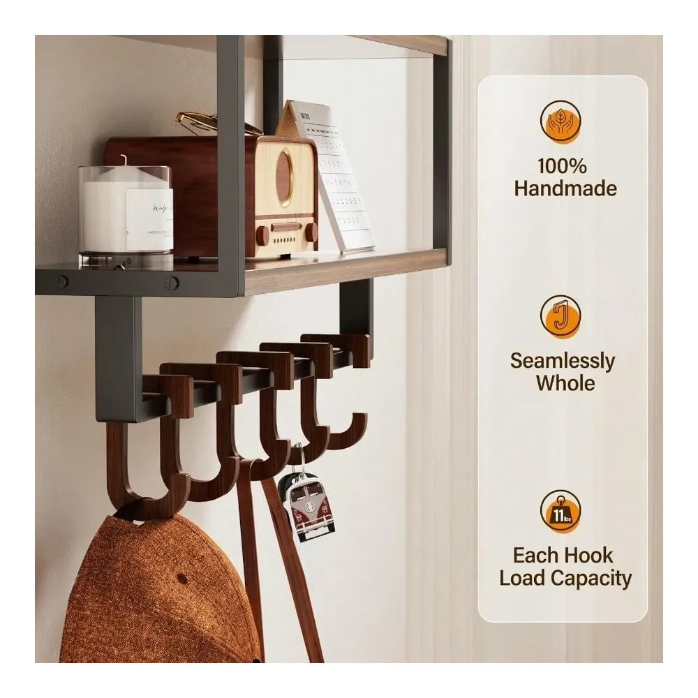 Wall Shelf With Hooks