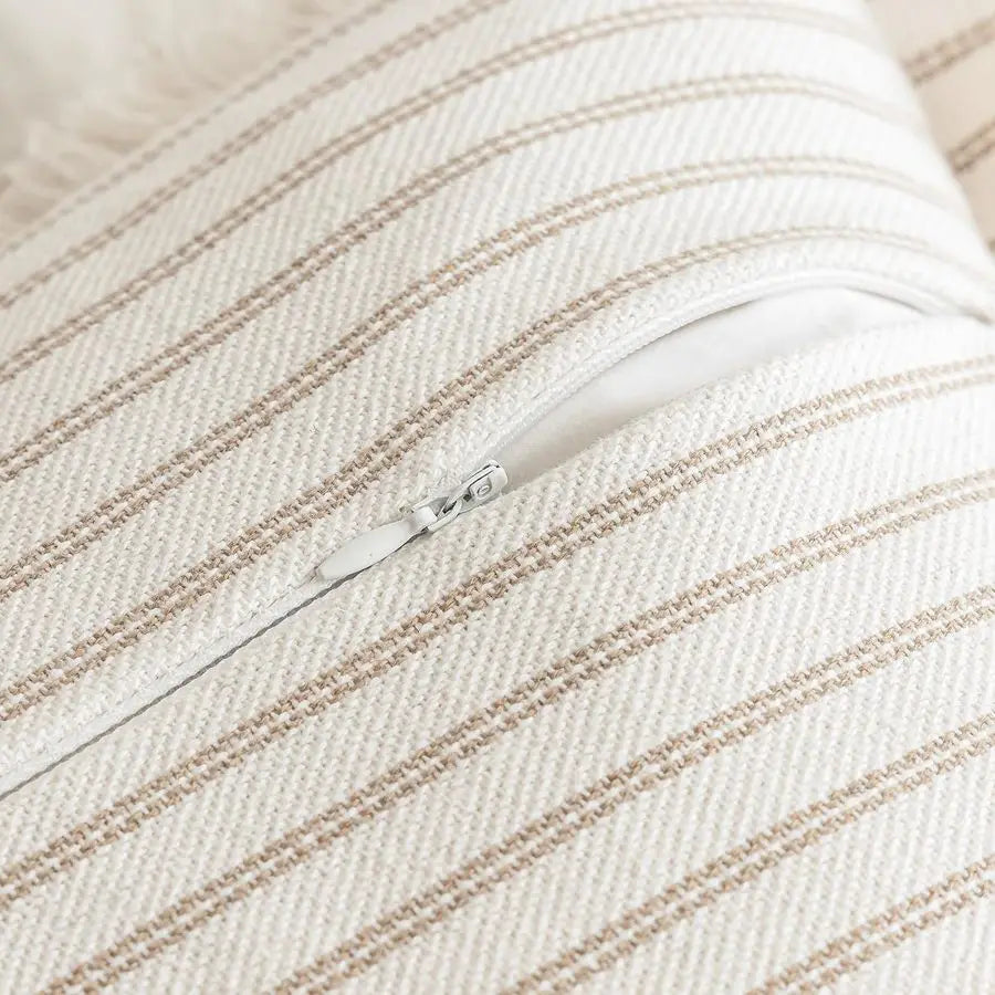 Pillow Covers 26x26 Set of 2 Striped, Fringed